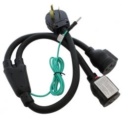 30 Amp 125-Volt/250-Volt NEMA 10-30 3-Prong Dryer Plug to 2 NEMA 5-20 Household Connections With 20A Breakers by AC WORKS