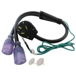 50 Amp 125-Volt/250-Volt NEMA 10-50 3-Prong Old Style Range/Welder Plug to 2 NEMA 5-20 Household Connections by AC WORKS