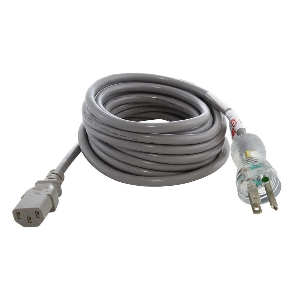 8 ft. 10 Amp 18/3 Medical Grade Power Cord with C13 Connector by AC WORKS 3 8 ft. 10 Amp 18/3 Medical Grade Power Cord with C13 Connector by AC WORKS