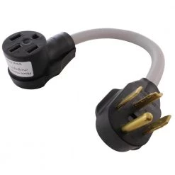 1.5 ft. 30 Amp 4-Prong Dryer Plug NEMA 14-30P to NEMA 14-50R 50A 125/250-Volt RV/Range/EV Female Connector by AC WORKS