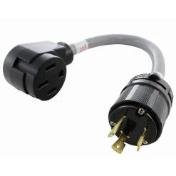 1.5 ft. 30 Amp 250-Volt L6-30P Locking Plug to 50 Amp Electric Vehicle Adapter Cord for Tesla by AC WORKS