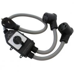 AC WORKS Shop 20 30 Amp 125-Volt/250-Volt NEMA 14-30 4-Prong Dryer Plug to 2 NEMA 14-30 4-Prong Dryer Connections with Switch by AC WORKS