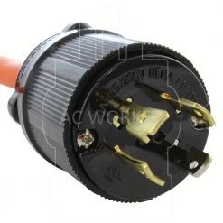 1.5FT 10/3 STW Flexible Cord With 30A 4-Prong L14-30P Generator Locking Plug to Household Outlet with 20A Breaker by AC WORKS -AC WORKS Shop ac works extension cord accessories l1430cb520 4f 1000