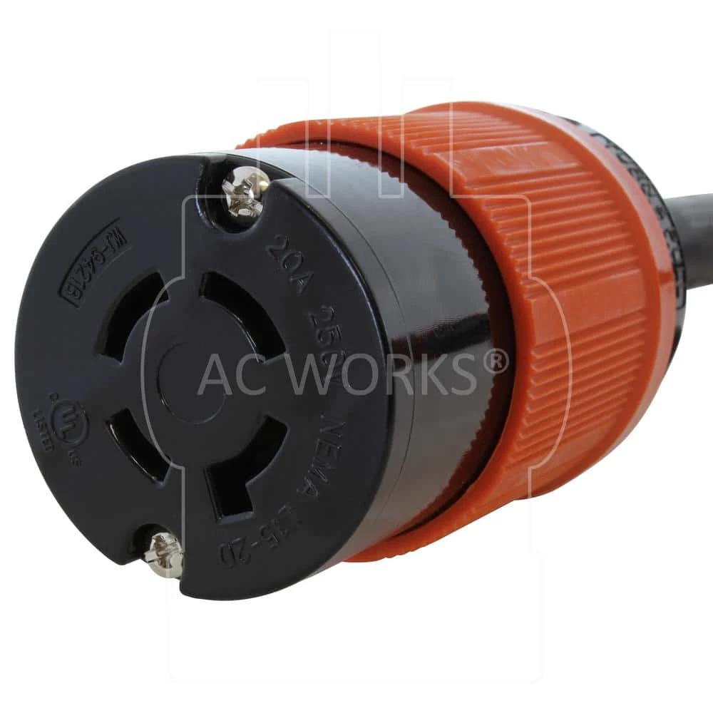 1.5 ft. 3-Phase 30 Amp 250-Volt L15-30P 4-Prong Plug to L15-20R Locking 3-Phase 20 Amp 250-Volt Connector by AC WORKS 6 1.5 ft. 3-Phase 30 Amp 250-Volt L15-30P 4-Prong Plug to L15-20R Locking 3-Phase 20 Amp 250-Volt Connector by AC WORKS - Image 4