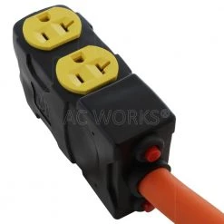 1.5 FT. L21-20P 20 Amp 5-Prong Locking Plug to (4) household Outlets with 20 Amp Breakers by AC WORKS -AC WORKS Shop ac works extension cord accessories l2120cbf520 44 1000