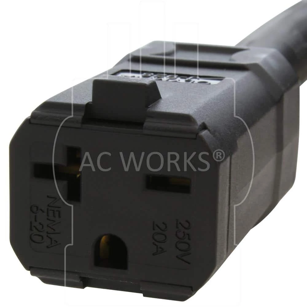 1 ft. SOOW 12/3 3-Prong L6-20 Male Plug to 6-15/20R 15 Amp /20 Amp 250-Volt Connector by AC WORKS 6 1 ft. SOOW 12/3 3-Prong L6-20 Male Plug to 6-15/20R 15 Amp /20 Amp 250-Volt Connector by AC WORKS - Image 4