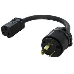 1 ft. SOOW 12/3 3-Prong L6-20 Male Plug to 6-15/20R 15 Amp /20 Amp 250-Volt Connector by AC WORKS