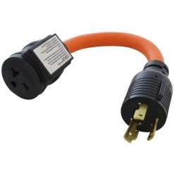 1.5 ft. 30 Amp 3-Prong L6-30P Locking Plug to 6-15/20 Outlet with 20 Amp Breaker by AC WORKS