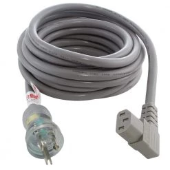15 ft. 16/3 13 Amp Medical Grade Power Cord with Right Angle IEC C13 Connector by AC WORKS