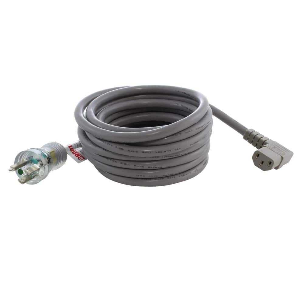 15 ft. 14/3 15 Amp Medical Grade Power Cord with Left Angle IEC C13 Connector by AC WORKS 3 15 ft. 14/3 15 Amp Medical Grade Power Cord with Left Angle IEC C13 Connector by AC WORKS