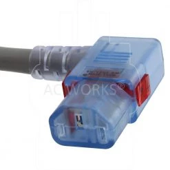 15FT 14/3 15A Medical Grade Power Cord With Locking Right Angle IEC C13 Connector by AC WORKS -AC WORKS Shop ac works extension cord accessories md15arc13 180al 1f 1000