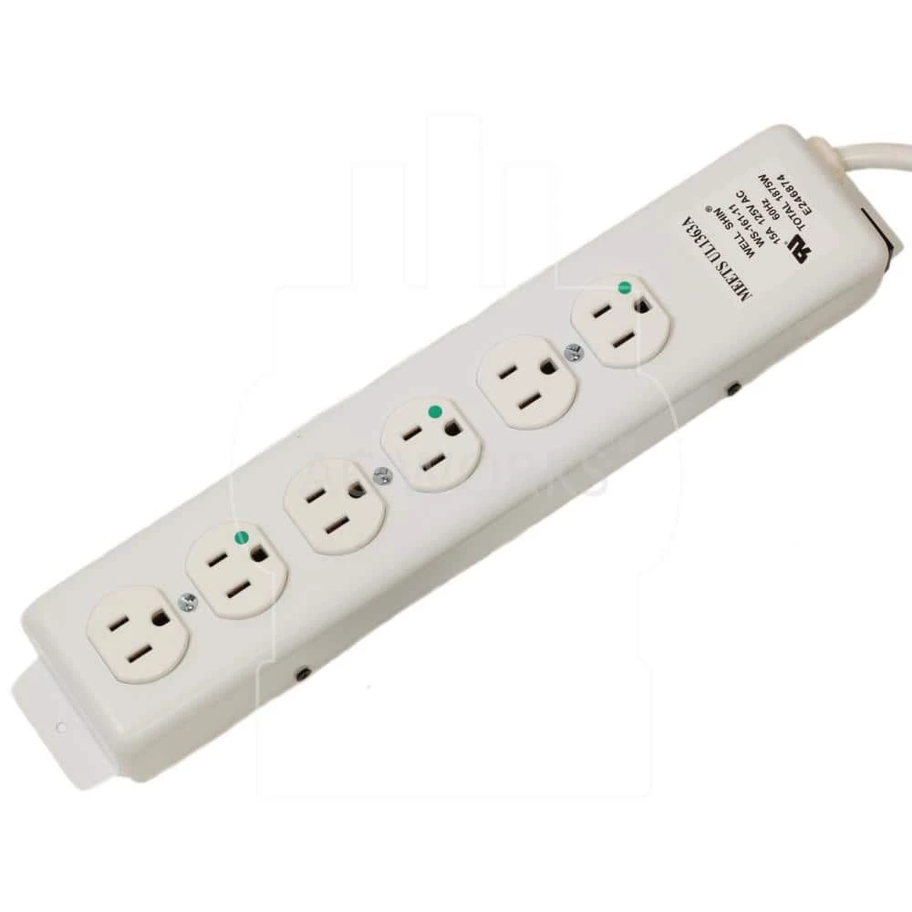 6 ft. 15 Amp 14/3 Medical/Hospital Grade Power Strip with 6-Outlets by AC WORKS 6 6 ft. 15 Amp 14/3 Medical/Hospital Grade Power Strip with 6-Outlets by AC WORKS - Image 4