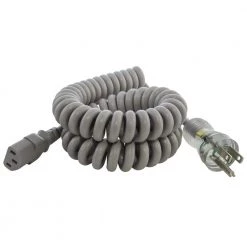 UP to 6.5 ft. 10 Amp 18/3 Coiled Medical Grade Power Cord With C13 Connector by AC WORKS