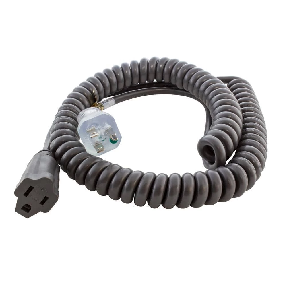 Up to 10 ft. 10 Amp 18/3 Coiled Medical Grade Extension Cord by AC WORKS 3 Up to 10 ft. 10 Amp 18/3 Coiled Medical Grade Extension Cord by AC WORKS