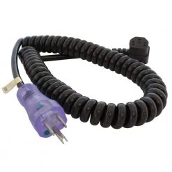 Up to 6.5 ft. 10 Amp 18/3 Coiled Medical Grade Power Cord with Right C13 Connector by AC WORKS