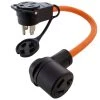 1.5 ft. 50 Amp 14-50 Piggy-Back Plug with 10-30R Connector Adapter Cord by AC WORKS -AC WORKS Shop ac works extension cord accessories pb14501030 64 1000