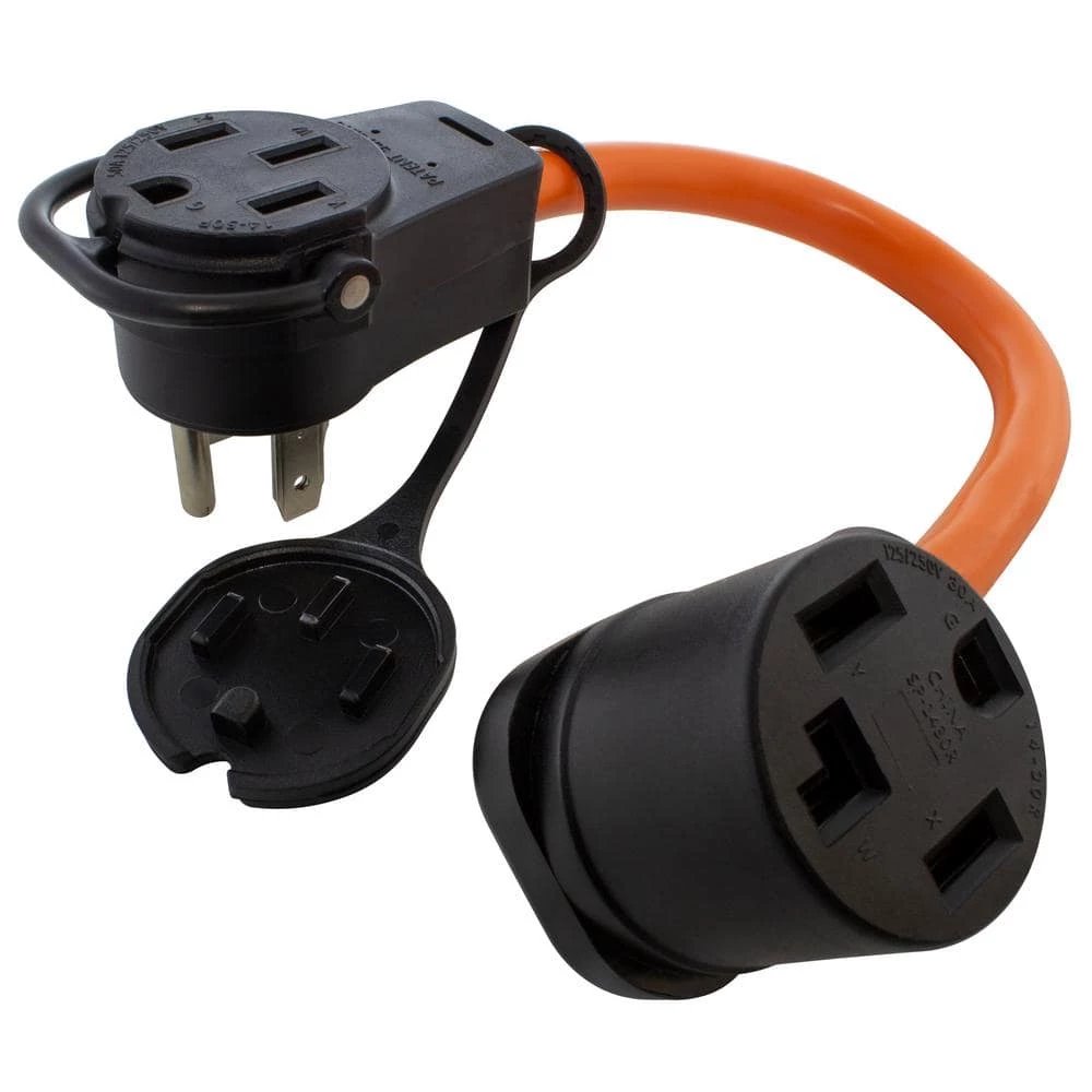 1.5 ft. 50 Amp 14-50 Piggy-Back Plug with 14-30R Connector Adapter Cord by AC WORKS 3 1.5 ft. 50 Amp 14-50 Piggy-Back Plug with 14-30R Connector Adapter Cord by AC WORKS