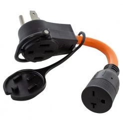 1 ft. 50 Amp 14-50 Piggy-Back Plug with 6-20R Connector Adapter Cord by AC WORKS
