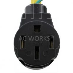 1.5 ft. 3-Prong 30 Amp Dryer Outlet to 14-50R EV/ RV 50 Amp 125-Volt/250-Volt Connector by AC WORKS -AC WORKS Shop ac works extension cord accessories rv10301450 018 1f 1000