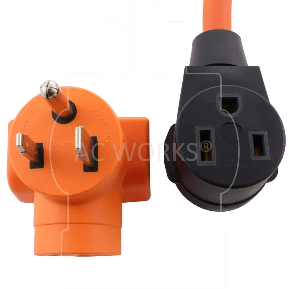 1.5 ft. 30 Amp 4-Prong 14-30P Dryer Plug to 50 Amp 250-Volt Welder Adapter (NEMA 14-30P to 6-50R) by AC WORKS 8 1.5 ft. 30 Amp 4-Prong 14-30P Dryer Plug to 50 Amp 250-Volt Welder Adapter (NEMA 14-30P to 6-50R) by AC WORKS - Image 6