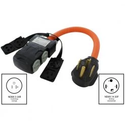 1.5 ft. Adapter NEMA 14-30P 4-Prong Dryer Plug to (4) Household Outlets with 24 Amp Breaker by AC WORKS -AC WORKS Shop ac works extension cord accessories s1430cbf520 c3 1000