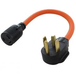 1.5 ft. 14P to 30P 4-Prong Dryer Plug to L6-30R 3-Prong 30 Amp 250 Locking Female Adapter by AC WORKS