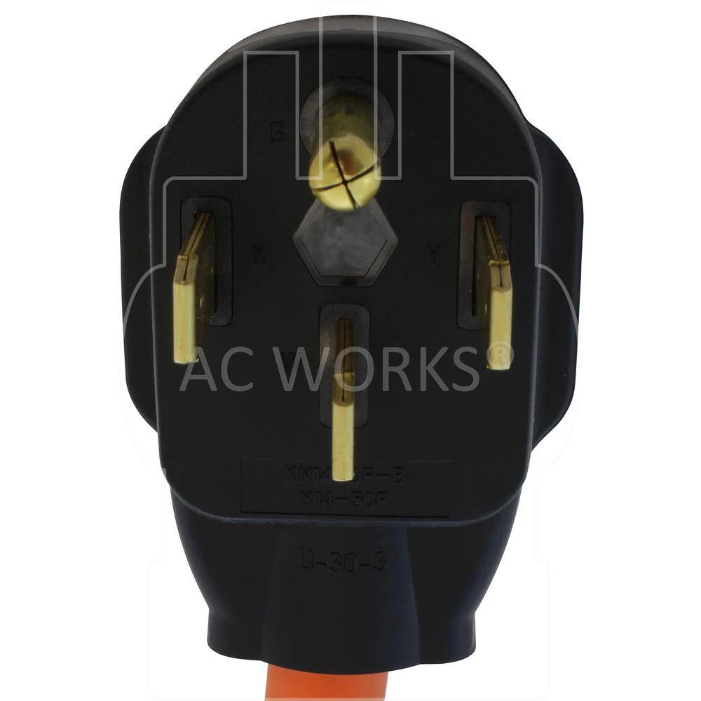 1.5 ft 14-50P 4-Prong Range/Generator Plug to 6-30R 3-Prong 30 Amp 250-Volt HVAC Female Adapter by AC WORKS 5 1.5 ft 14-50P 4-Prong Range/Generator Plug to 6-30R 3-Prong 30 Amp 250-Volt HVAC Female Adapter by AC WORKS - Image 3