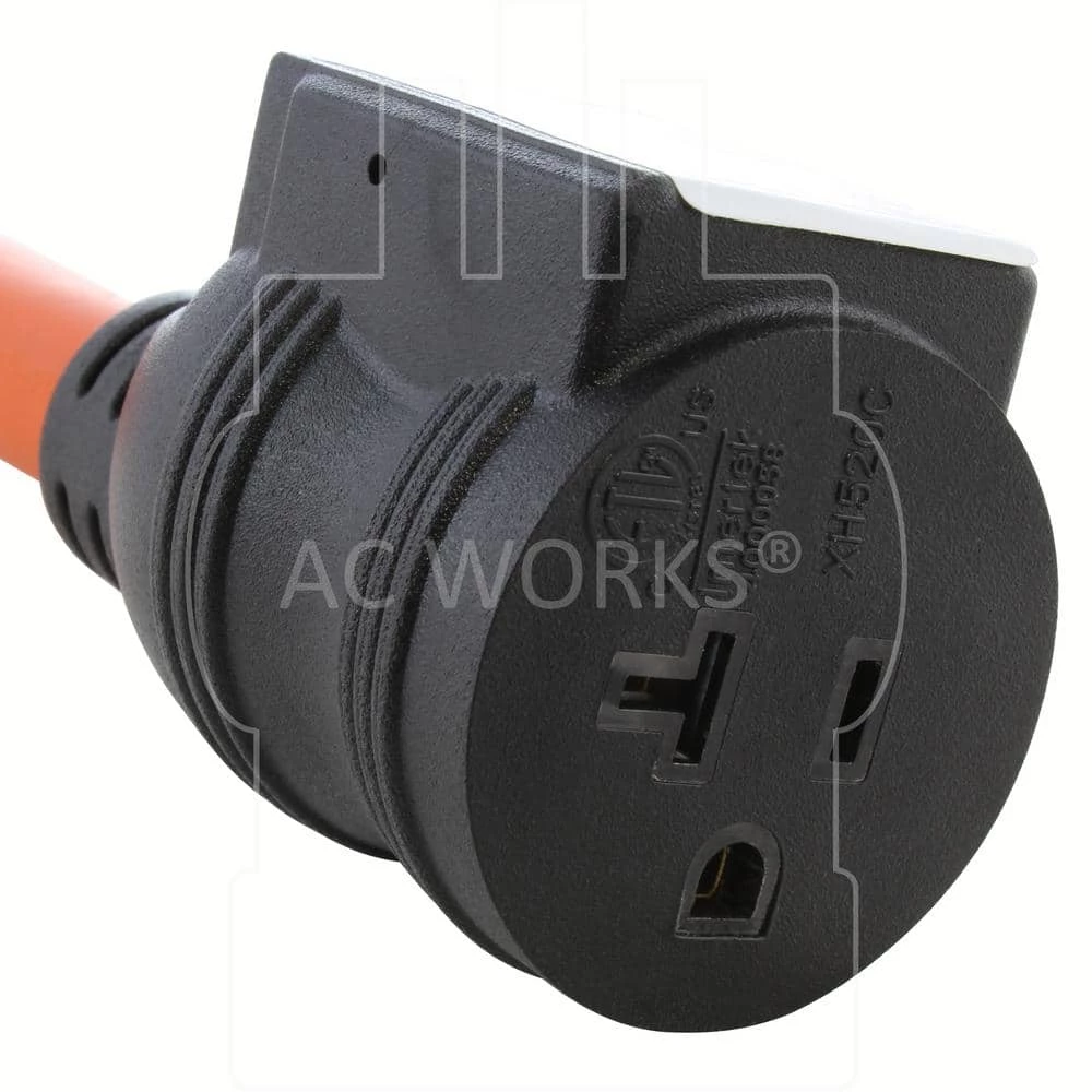 1.5 ft. 50 Amp 4-Prong 14-50P RV/Generator/Range Plug to Household Outlet with 20 Amp Breaker by AC WORKS 6 1.5 ft. 50 Amp 4-Prong 14-50P RV/Generator/Range Plug to Household Outlet with 20 Amp Breaker by AC WORKS - Image 4