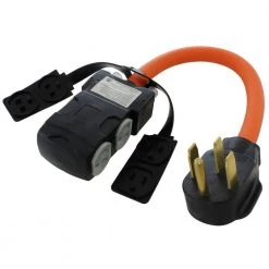 1.5 ft. Adapter NEMA 14-50P RV/Range/Generator Plug to (4) Household Outlets with 20 Amp Breaker by AC WORKS