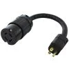 1 ft. 15 Amp Household Plug NEMA 5-15P to 4-Prong 20 Amp L14-20R ( 2 Hots Bridged) Adapter Cord by AC WORKS