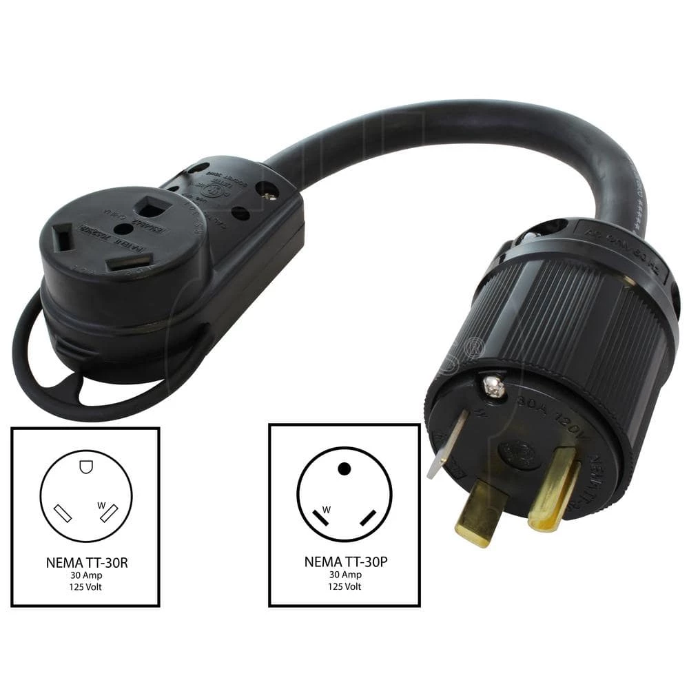 1 ft. 30 Amp 125-Volt NEMA TT-30 RV Outlet Extender by AC WORKS 4 1 ft. 30 Amp 125-Volt NEMA TT-30 RV Outlet Extender by AC WORKS - Image 2