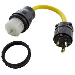 1.5 ft. Temp Power L5-30P 30 Amp 3-Prong Generator Locking Plug to CS6364 50 Amp Connector by AC WORKS