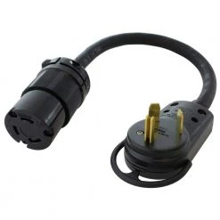 1.5 ft. RV 30 Amp 125-Volt TT-30P to NEMA L5-30R 30 Amp 125-Volt Locking Female Adapter Cord by AC WORKS