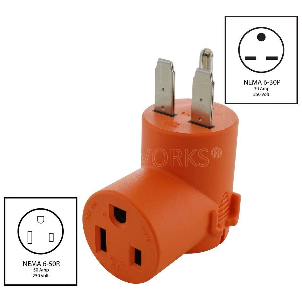 NEMA 6-30 3-Prong Commercial HVAC Plug to 6-50 Welder Adapter by AC WORKS 4 NEMA 6-30 3-Prong Commercial HVAC Plug to 6-50 Welder Adapter by AC WORKS - Image 2