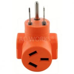 6-50P Welder Plug to 10-50R 3-Prong 50 Amp 125/250-Volt Older Dryer/Range Adapter by AC WORKS -AC WORKS Shop ac works extension cord accessories wd6501050 1f 1000