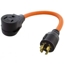 AC Connectors 1.5 ft. L14-20P 20 Amp 4-Prong Generator Locking Plug to 6-50 Welder Adapter by AC WORKS