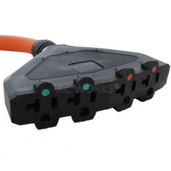 1.5 ft. L14-30P Generator 4-Prong 30 Amp Plug to (4) NEMA 5-15/20R 20 Amp Household Female Connectors Adapter Cord by AC WORKS -AC WORKS Shop ac works generator cords l1430f520 018 1f 1000