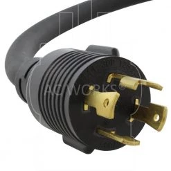 L14-30P 5 ft. 10-Gauge 4-Prong 30 Amp Generator Locking Plug to Four 15 Amp/20 Amp Household Power Distribution Cord by AC WORKS -AC WORKS Shop ac works generator cords l1430f520 05bk 4f 1000