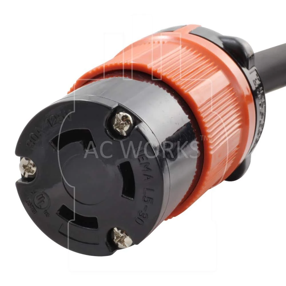 50 ft. Soow 10/3 3-Prong Nema L5-30 125-Volt 30 Amp Generator Rubber Extension Cord by AC WORKS 6 50 ft. Soow 10/3 3-Prong Nema L5-30 125-Volt 30 Amp Generator Rubber Extension Cord by AC WORKS - Image 4
