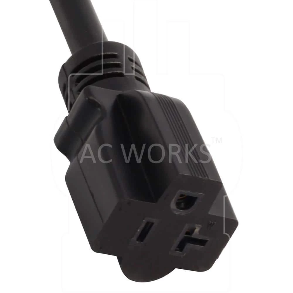 AC Connector 1 ft. 12 AWG 15 Amp to 20 Amp Plug Adapter Cord NEMA 5-15P to 5-15/20R (20 Amp T-Blade) by AC WORKS 6 AC Connector 1 ft. 12 AWG 15 Amp to 20 Amp Plug Adapter Cord NEMA 5-15P to 5-15/20R (20 Amp T-Blade) by AC WORKS - Image 4