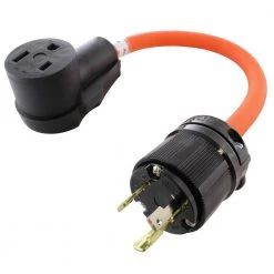 AC Connectors 1.5 ft. 10/3 30 Amp 125-Volt L5-30P Generator Locking Plug to 6-50R 50 Amp Welder Adapter by AC WORKS