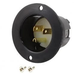 15-Amp 125-Volt NEMA 5-15P Flanged Power Input Inlet by AC WORKS