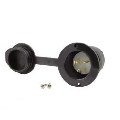 20-Amp 125-Volt NEMA 5-20P Flanged Power Input Inlet with Weather Cover by AC WORKS