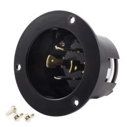 20-Amp Locking 4-Prong 125/250-Volt NEMA L14-20P Flanged Power Input Inlet by AC WORKS