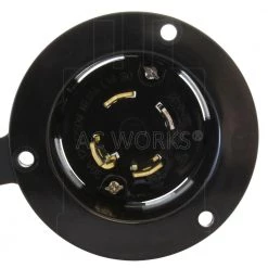 30-Amp Locking 4-Prong 125/250-Volt NEMA L14-30P Flanged Power Input Inlet With Weather Cover by AC WORKS 10 30-Amp Locking 4-Prong 125/250-Volt NEMA L14-30P Flanged Power Input Inlet With Weather Cover by AC WORKS -AC WORKS Shop ac works power inlets asinl1430p fc 4f 1000