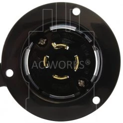 3-Phase 20 Amp 250-Volt 4-Prong NEMA L15-20P Flanged Power Input Inlet with Weather Cover by AC WORKS -AC WORKS Shop ac works power inlets asinl1520pfc fa 1000