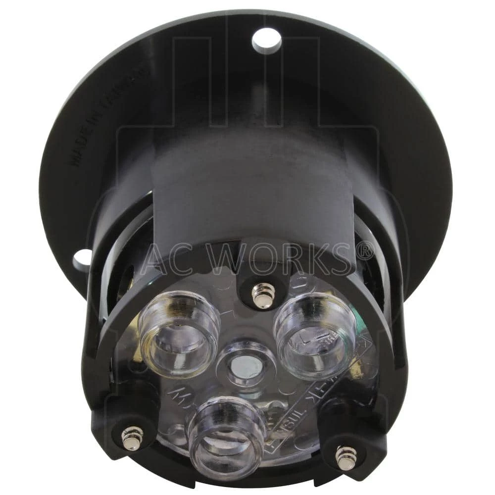 30-Amp Locking 3-Prong 125-Volt NEMA L5-30P Flanged Power Input Inlet by AC WORKS 6 30-Amp Locking 3-Prong 125-Volt NEMA L5-30P Flanged Power Input Inlet by AC WORKS - Image 4