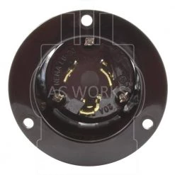 20 Amp Locking 3-Prong 250-Volt NEMA L6-20P Flanged Power Input Inlet by AC WORKS -AC WORKS Shop ac works power inlets asinl620p 4f 1000