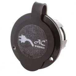 20 Amp Locking 3-Prong 250-Volt NEMA L6-20P Flanged Power Input Inlet with Weather Cover by AC WORKS -AC WORKS Shop ac works power inlets asinl620pfc 1f 1000