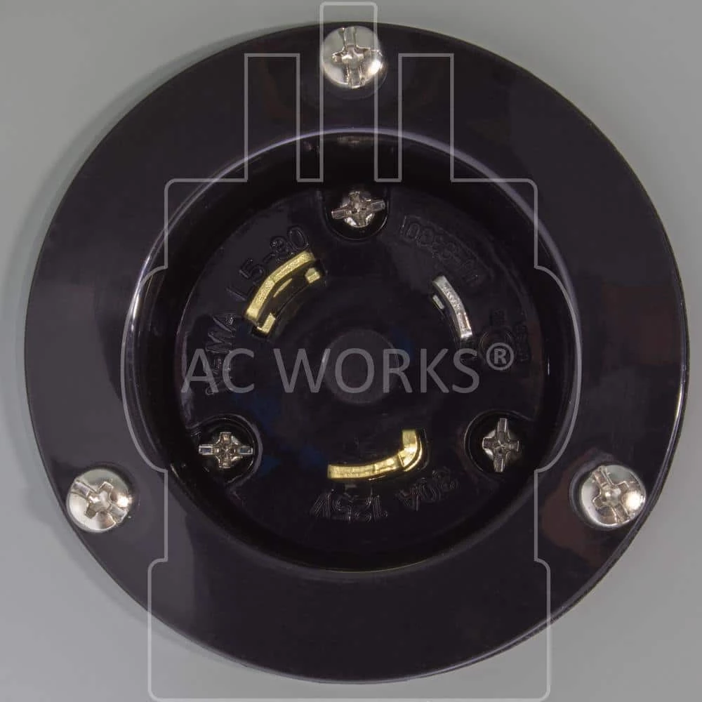 30 Amp 125-Volt Locking 3-Prong L5-30 Heavy-Duty Generator Transfer Switch Inlet Box by AC WORKS 4 30 Amp 125-Volt Locking 3-Prong L5-30 Heavy-Duty Generator Transfer Switch Inlet Box by AC WORKS - Image 2